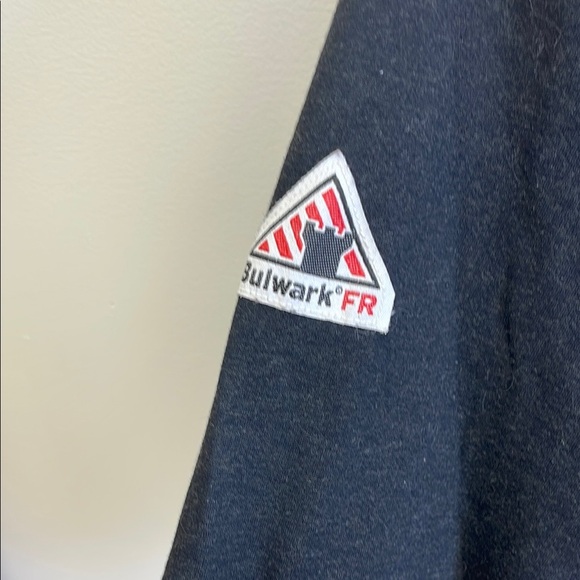 Bulwark FR Black Polo Shirt with Textured Fabric and Contrasting Collar - Picture 7 of 7